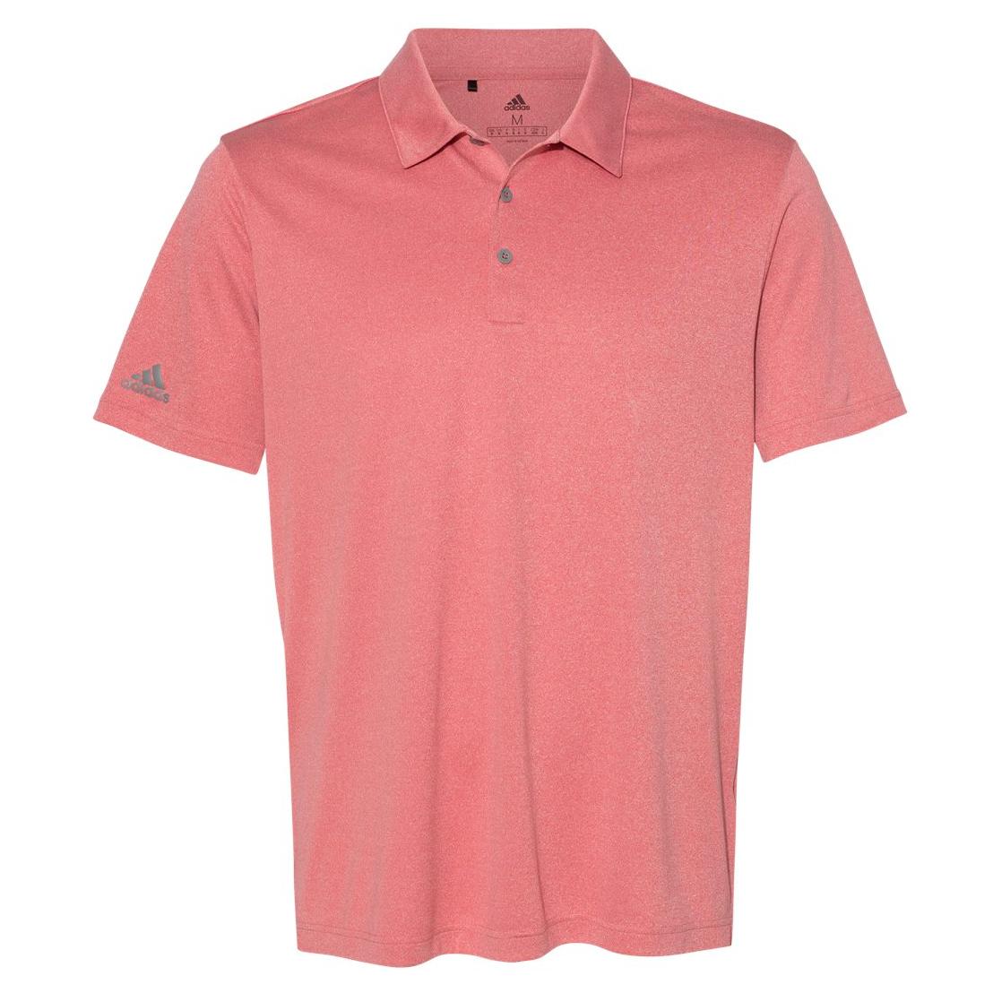 Power Red Heather Polo - Adidas - Lightweight Design