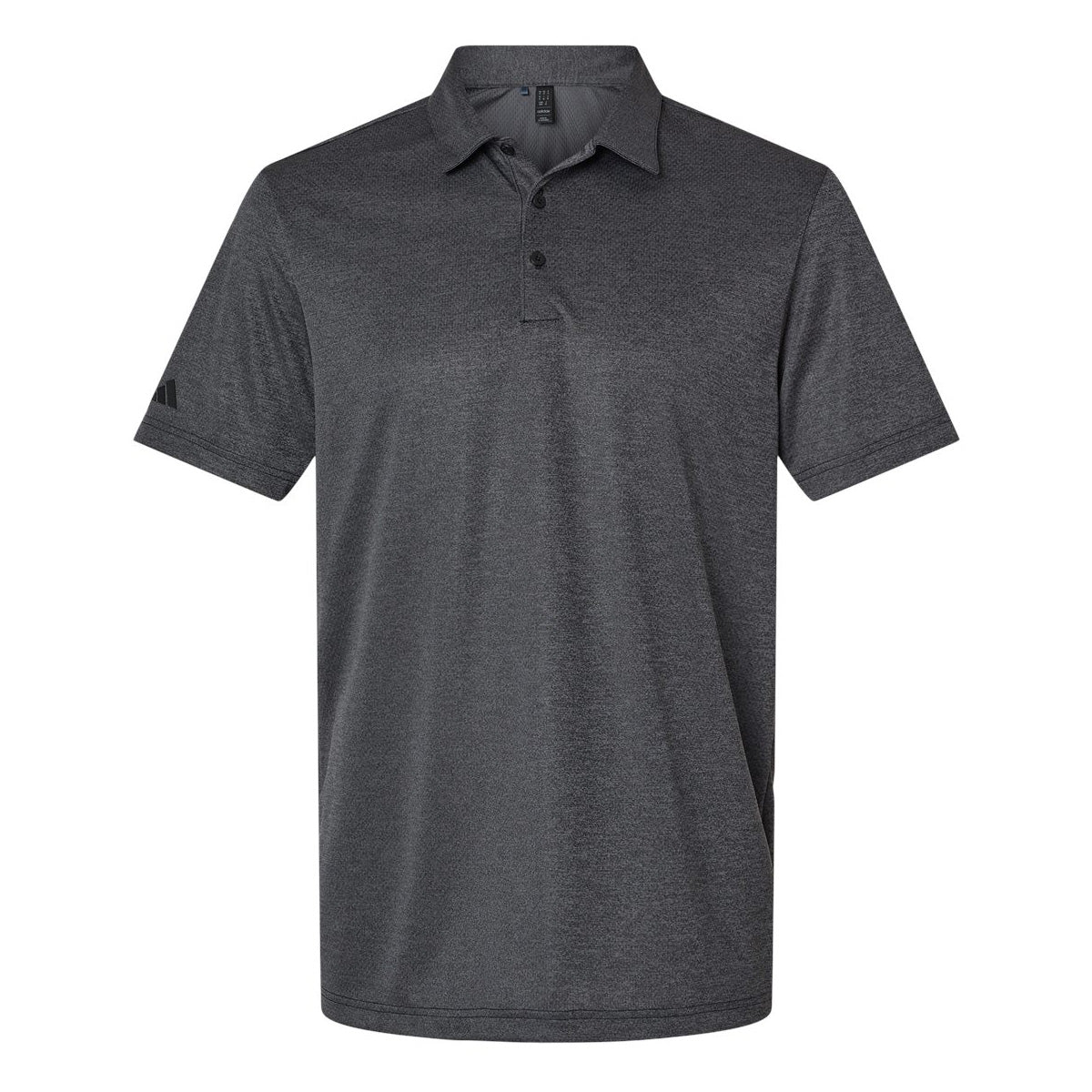 Black Melange Polo - Adidas - Eco-Friendly Fabric