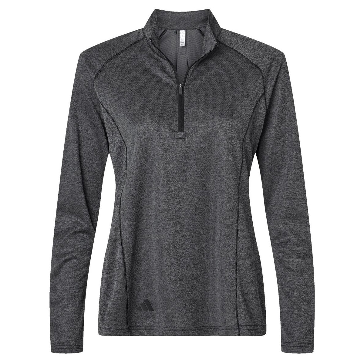 Black Melange Sweatshirt - Adidas - Stylish Zip Up