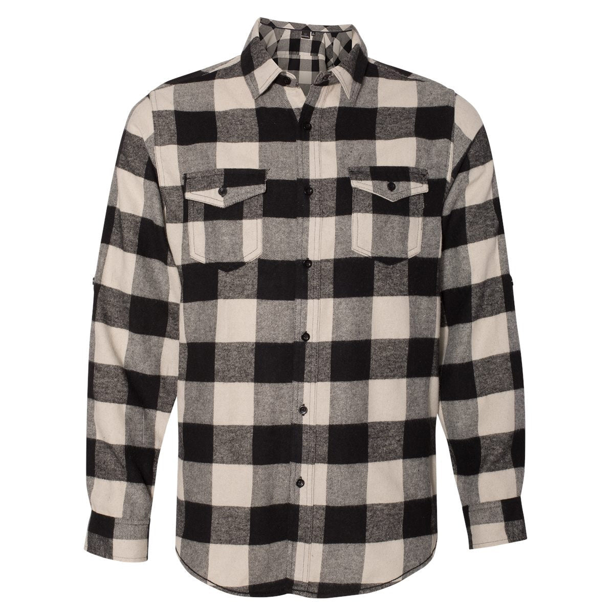 Black/Grey Flannel Shirt - Burnside - Stylish Design