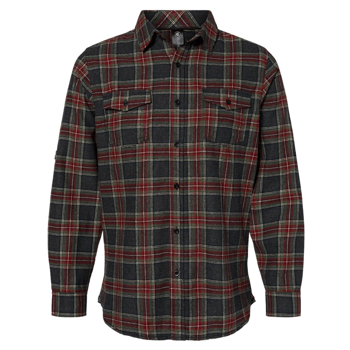 Black/Grey Flannel Shirt - Burnside - Stylish Design