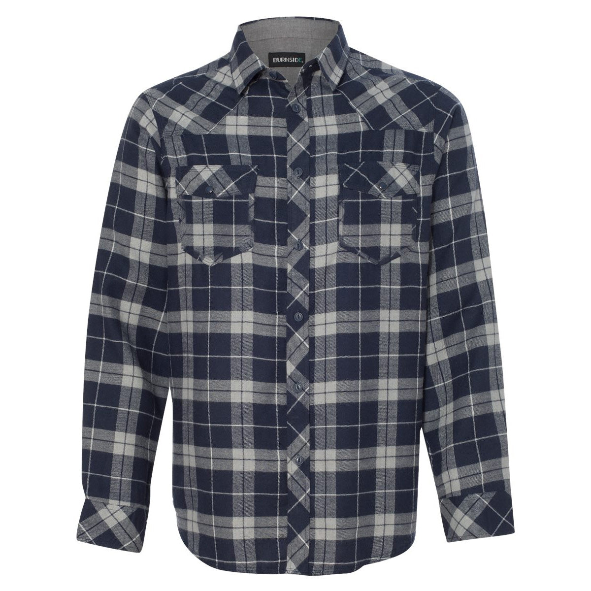 Black/Grey Flannel Shirt - Burnside - Stylish Design