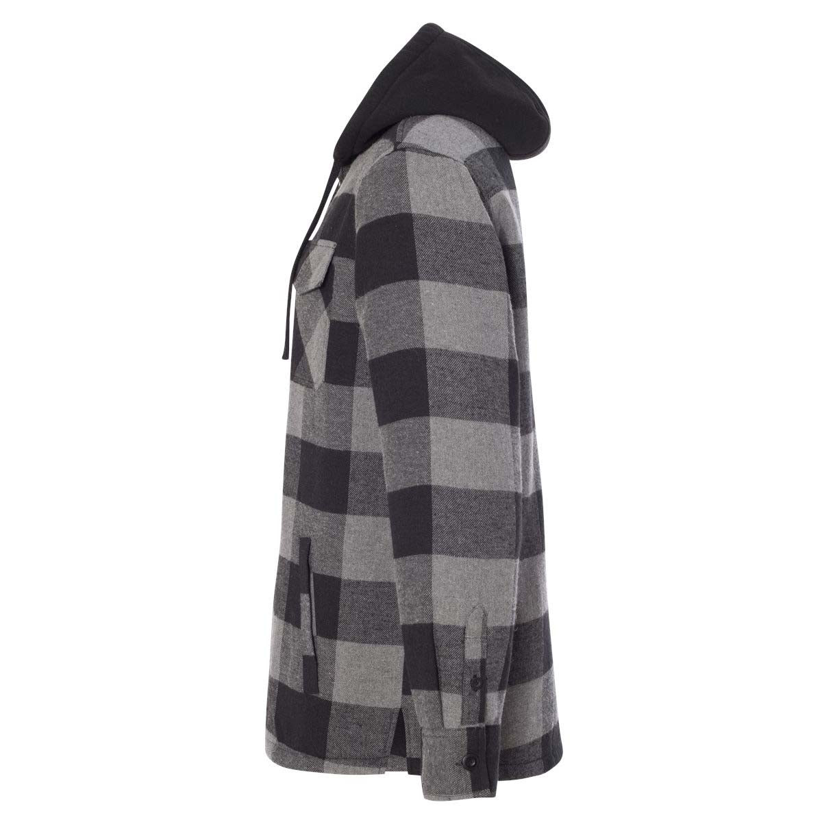 Black/Grey Jackets - Burnside - Quilted Flannel Hooded