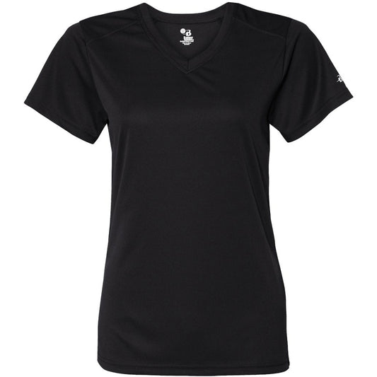 Black V-Neck Tee - Badger Sport - Moisture-Wicking