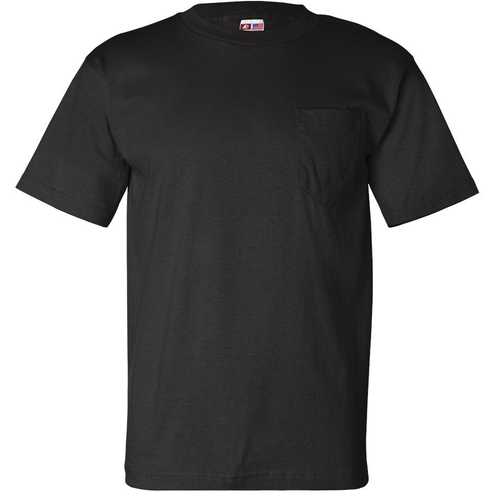 Black Pocket T-Shirt - Bayside - Comfortable Cotton