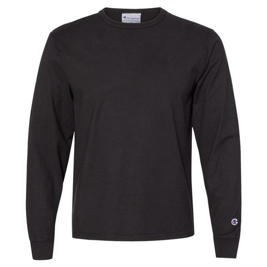 Black T-Shirts - Champion - Garment Dyed Long Sleeve