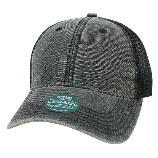 Black Trucker Cap - Legacy - Unique Wash Design
