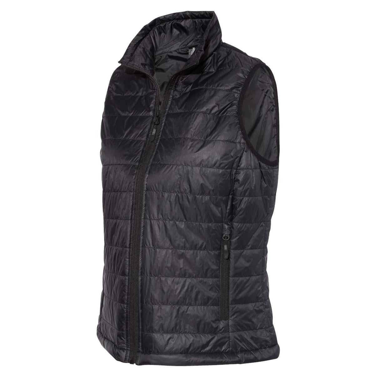 Black Puffer Vest - Independent Trading Co. - Wind Resistant