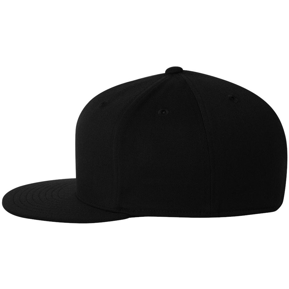 Black Flat Brim Hat - FlexFit - Structured Design
