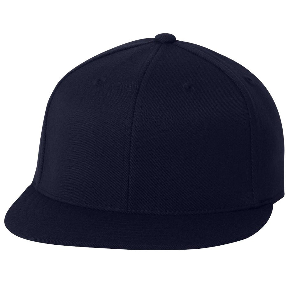 Black Flat Brim Hat - FlexFit - Structured Design