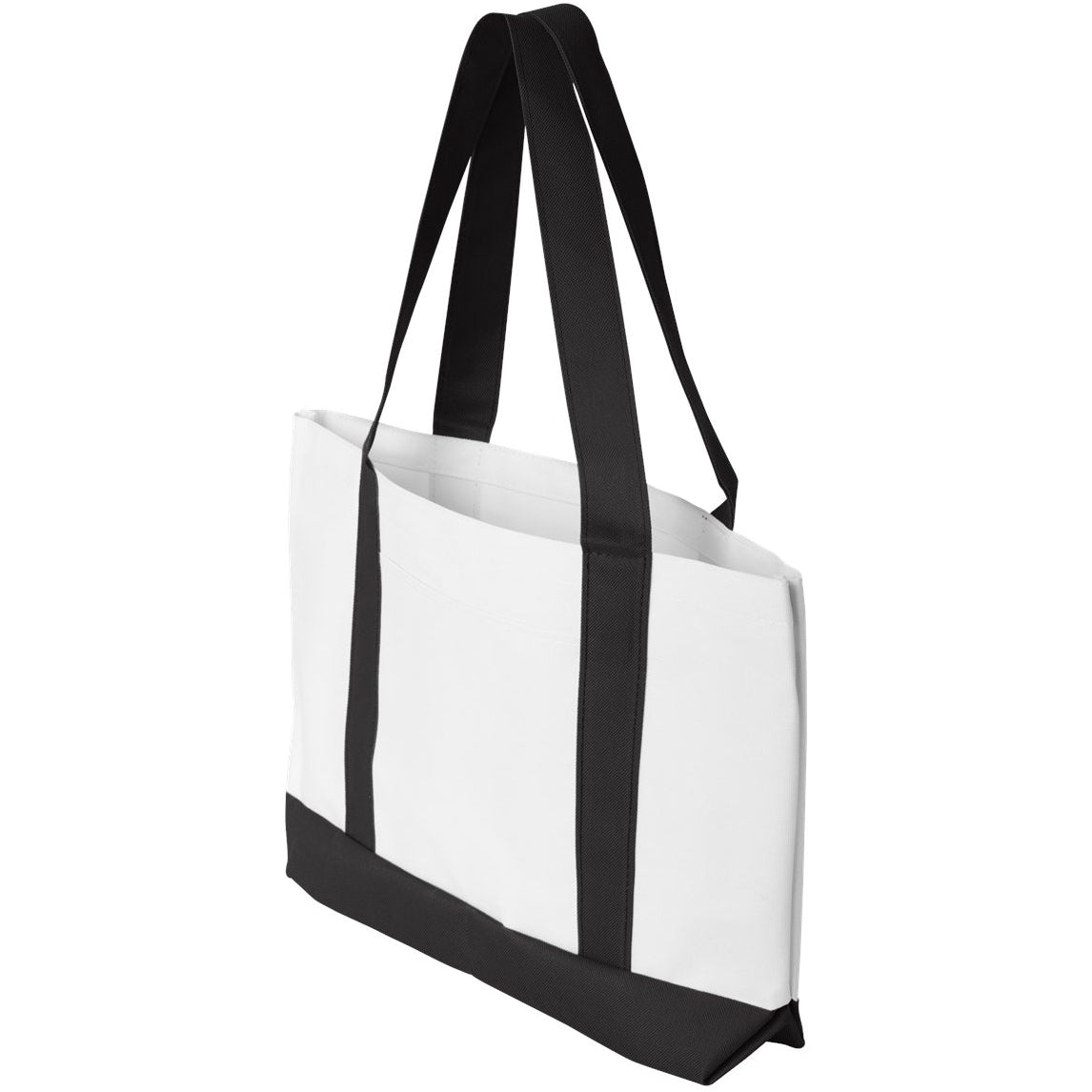 White/Black Tote Bag - Liberty Bags - Durable Polyester