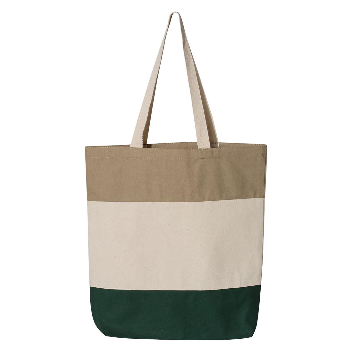 Black Tri-Color Tote Bag - Q-Tees - Durable Canvas