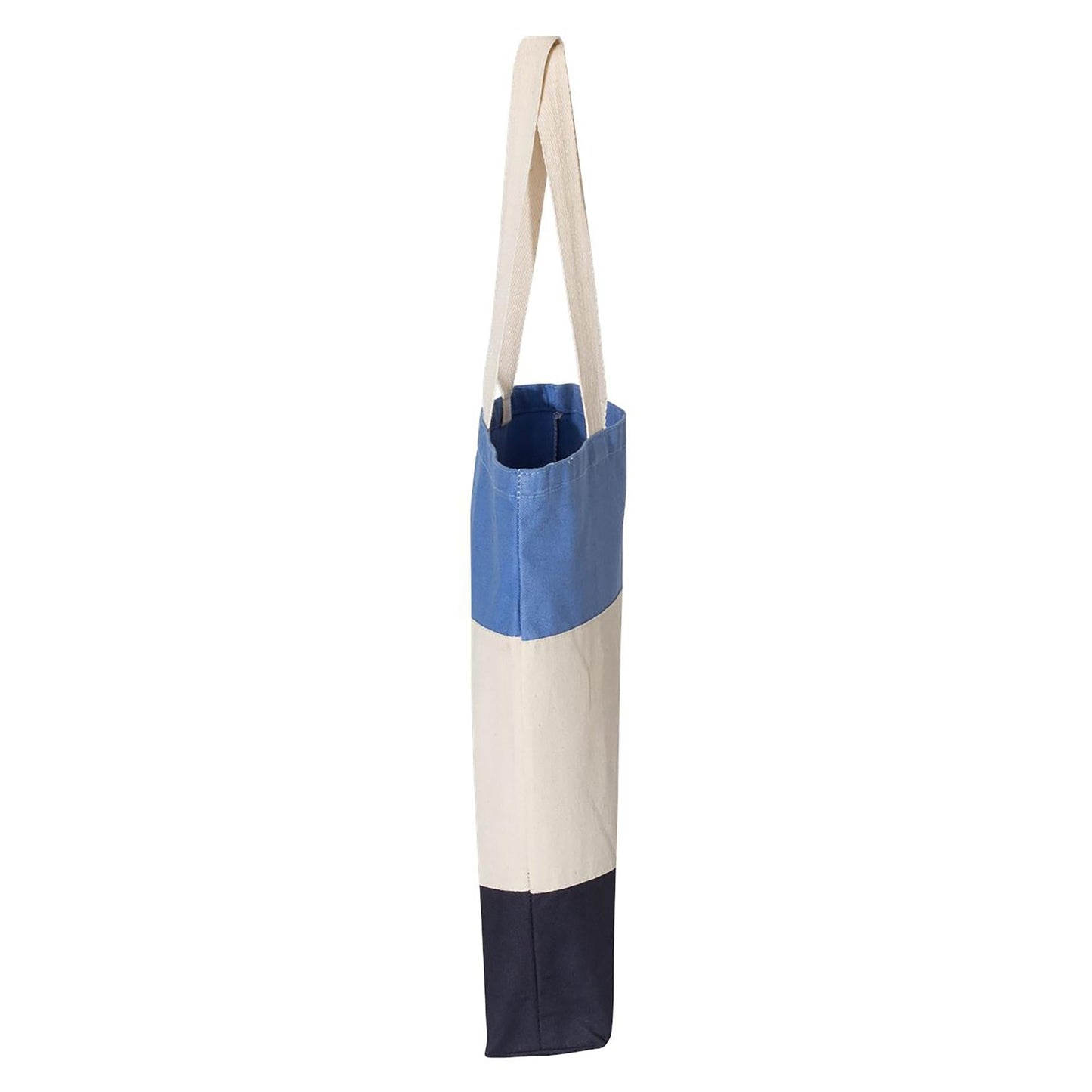 Black Tri-Color Tote Bag - Q-Tees - Durable Canvas