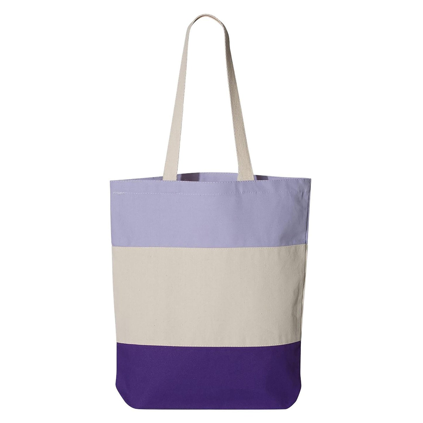 Black Tri-Color Tote Bag - Q-Tees - Durable Canvas