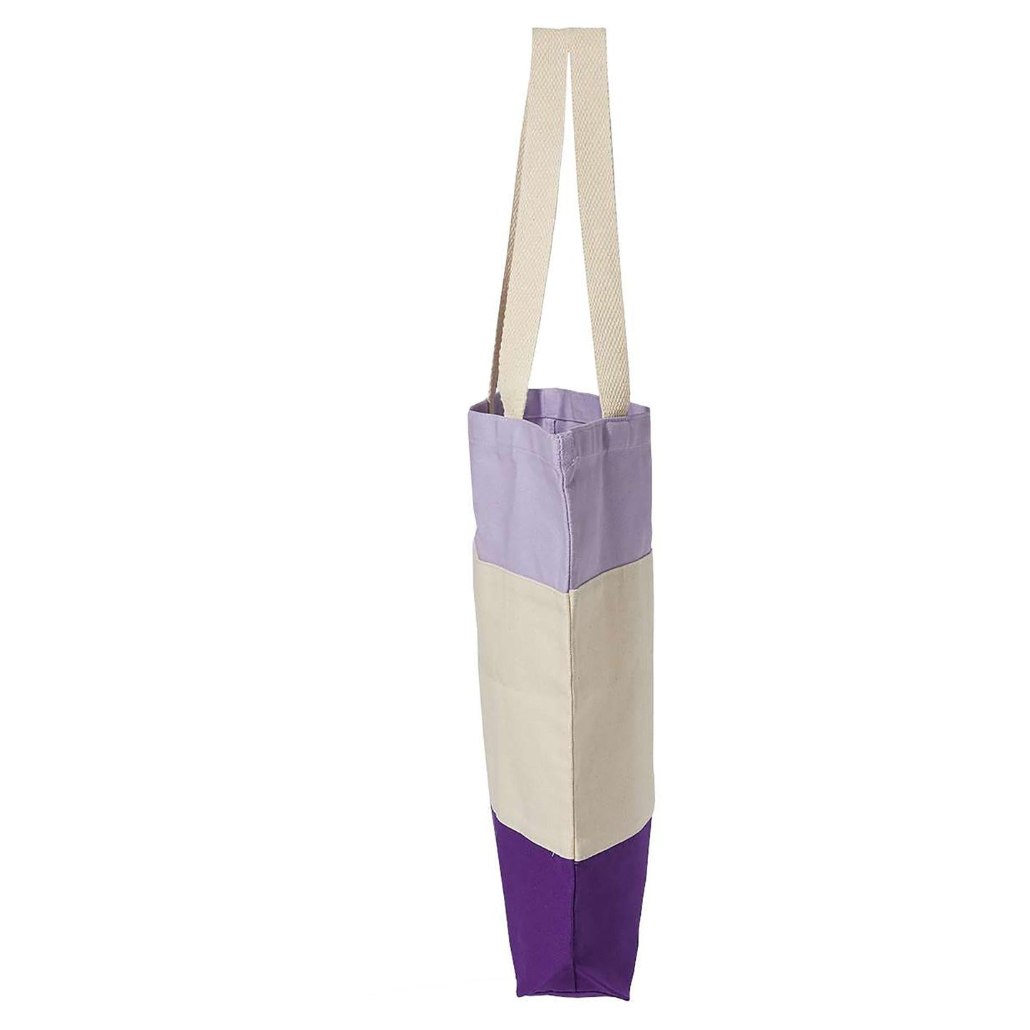 Black Tri-Color Tote Bag - Q-Tees - Durable Canvas