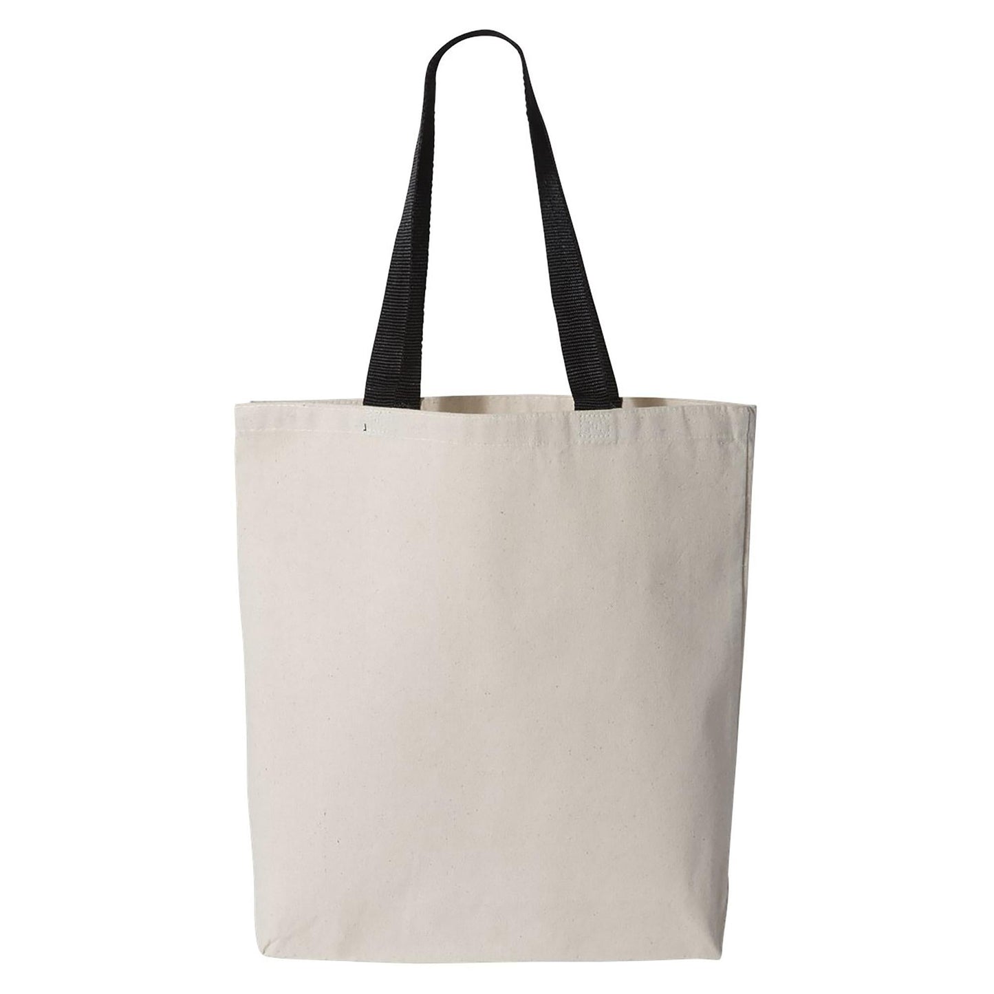 Natural/Black Tote Bag - Q-Tees - Durable Canvas Design