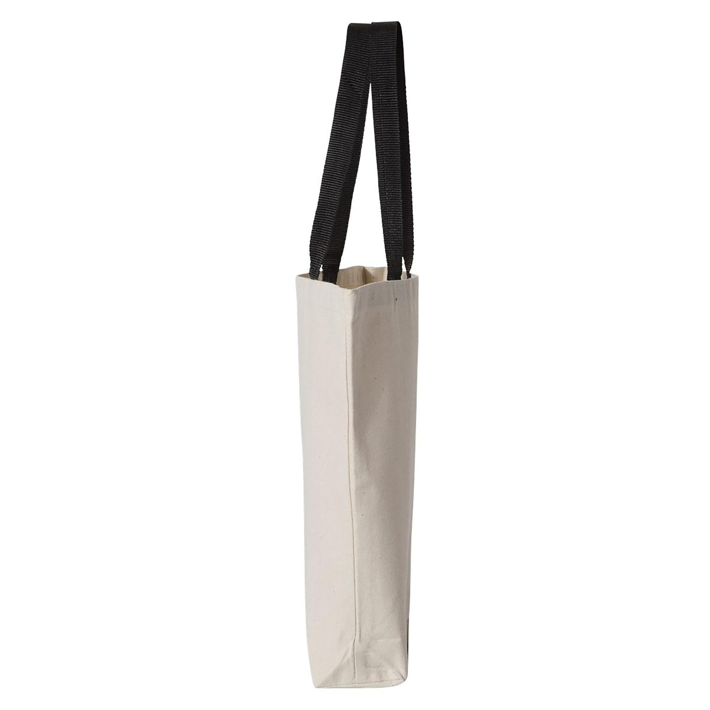 Natural/Black Tote Bag - Q-Tees - Durable Canvas Design