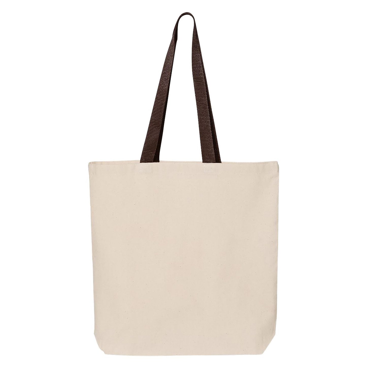 Natural/Black Tote Bag - Q-Tees - Durable Canvas Design