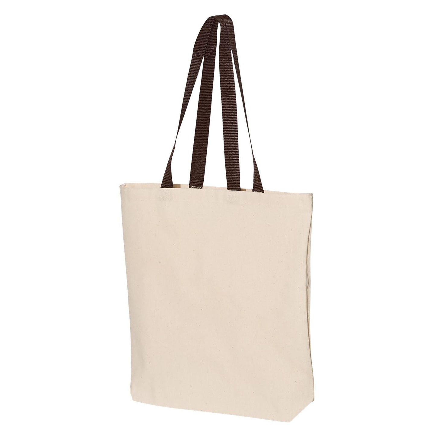 Natural/Black Tote Bag - Q-Tees - Durable Canvas Design