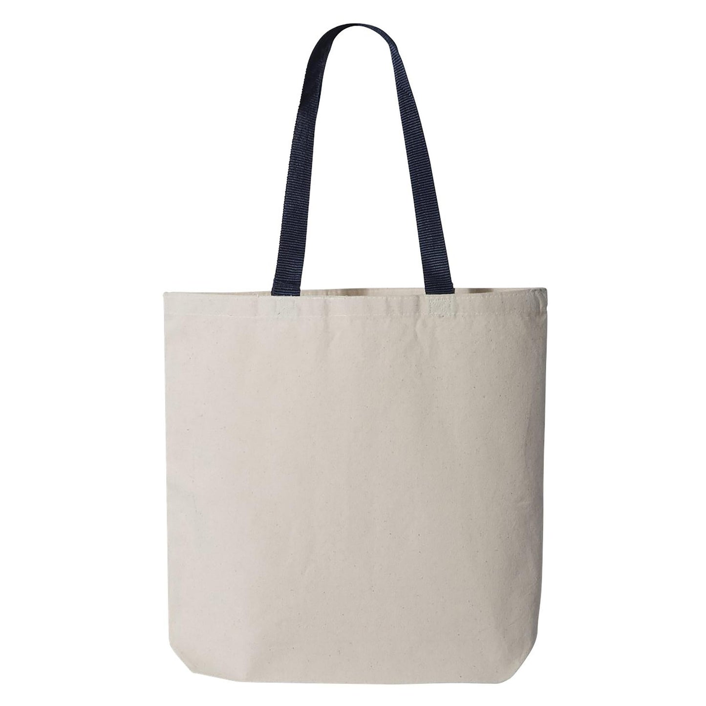 Natural/Black Tote Bag - Q-Tees - Durable Canvas Design