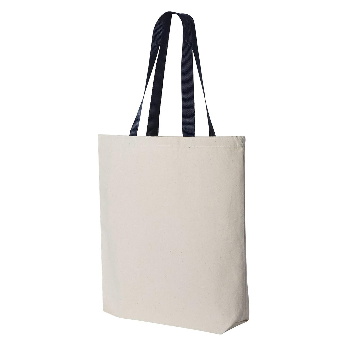 Natural/Black Tote Bag - Q-Tees - Durable Canvas Design