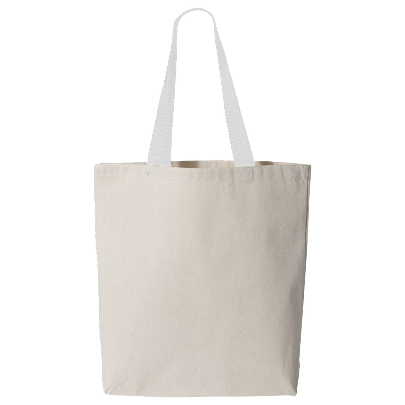 Natural/Black Tote Bag - Q-Tees - Durable Canvas Design