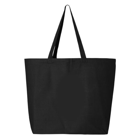 Black Tote Bag - Q-Tees - Durable Cotton Canvas