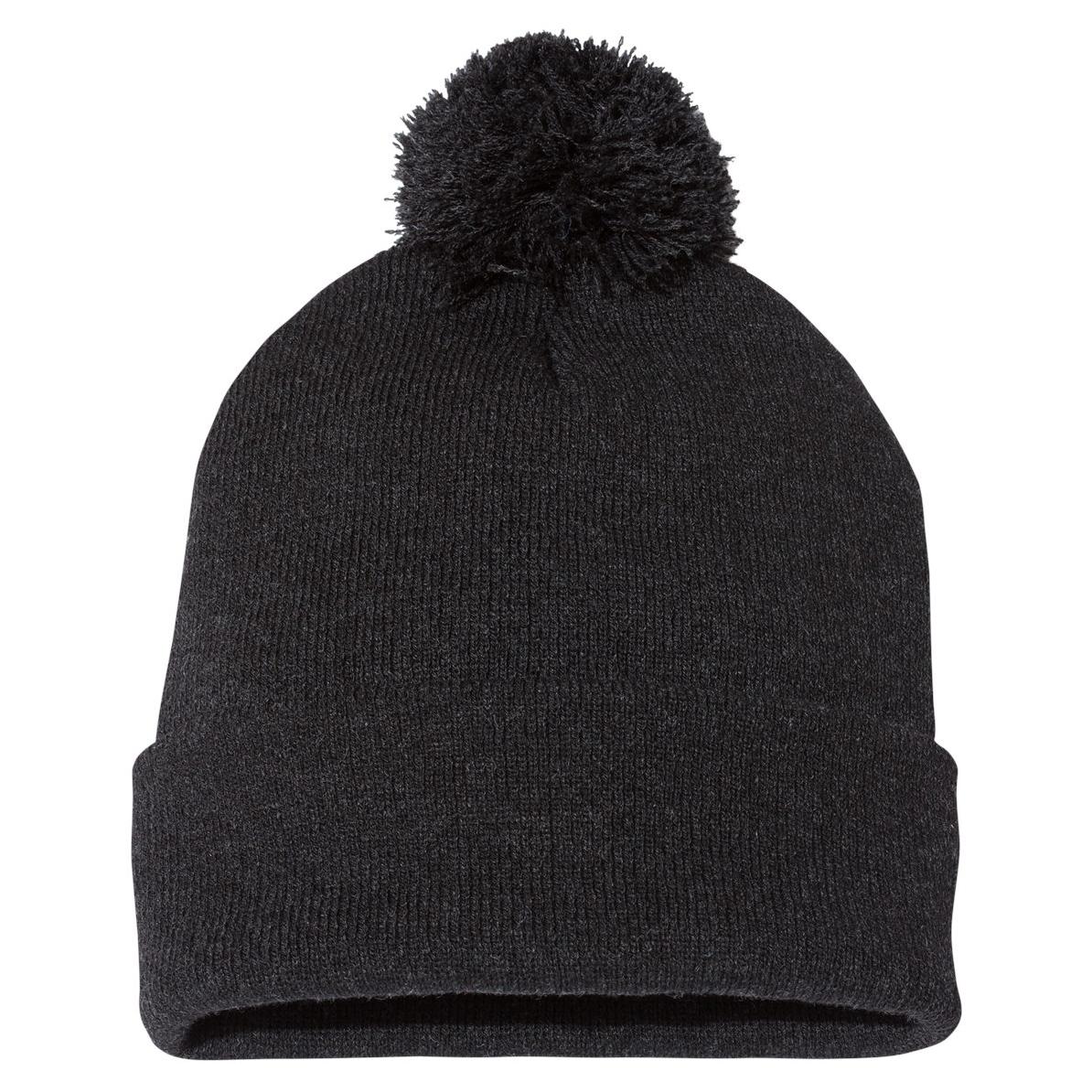 Black Beanies - Sportsman - Cozy Knit with Pom Pom