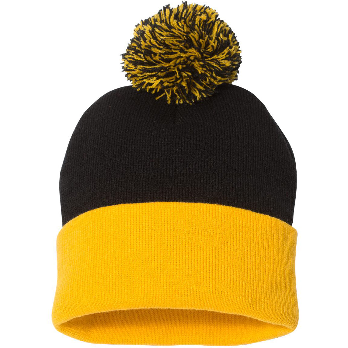 Black Beanies - Sportsman - Cozy Knit with Pom Pom