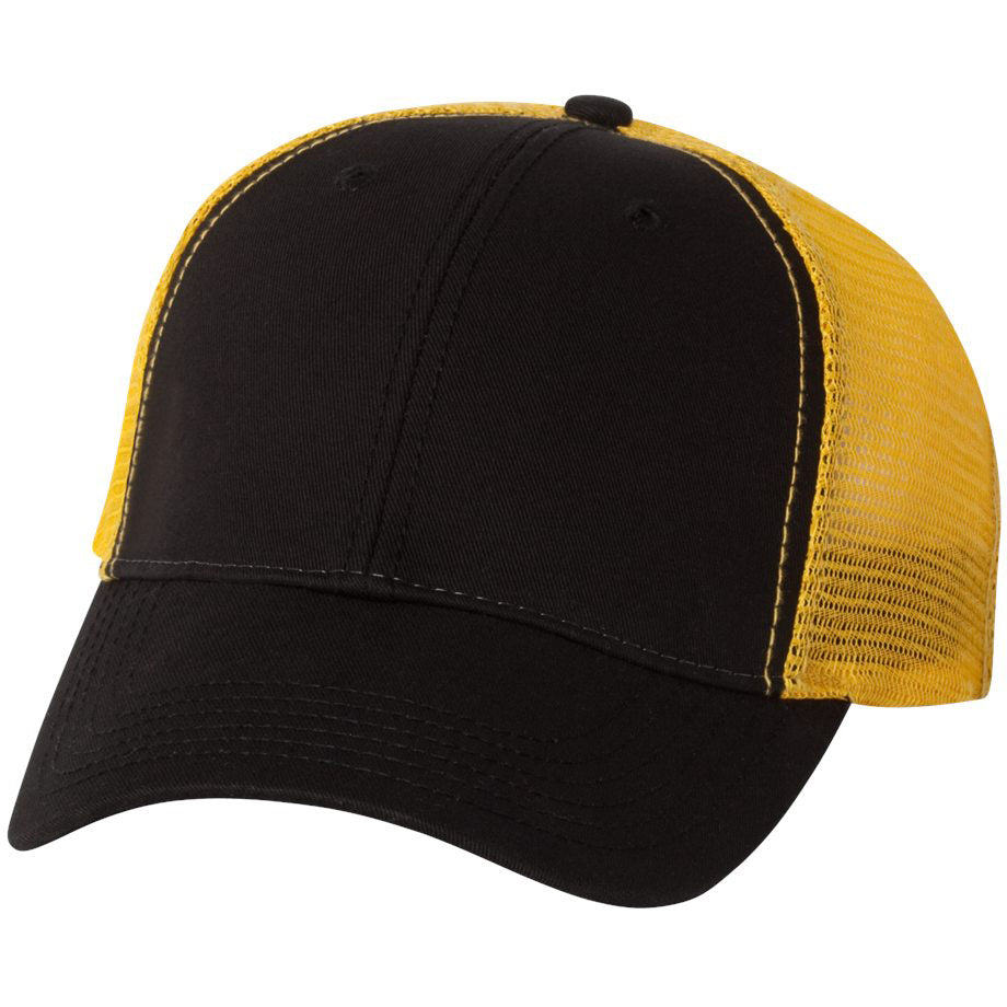 Black/Gold Ball Cap - Sportsman - Bio-Washed Twill