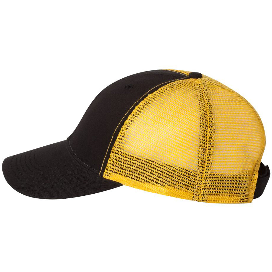 Black/Gold Ball Cap - Sportsman - Bio-Washed Twill