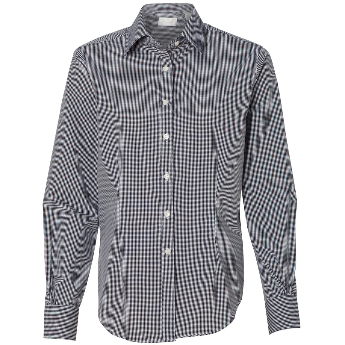 Black Gingham Button Up Shirts - Van Heusen - Women's Fit