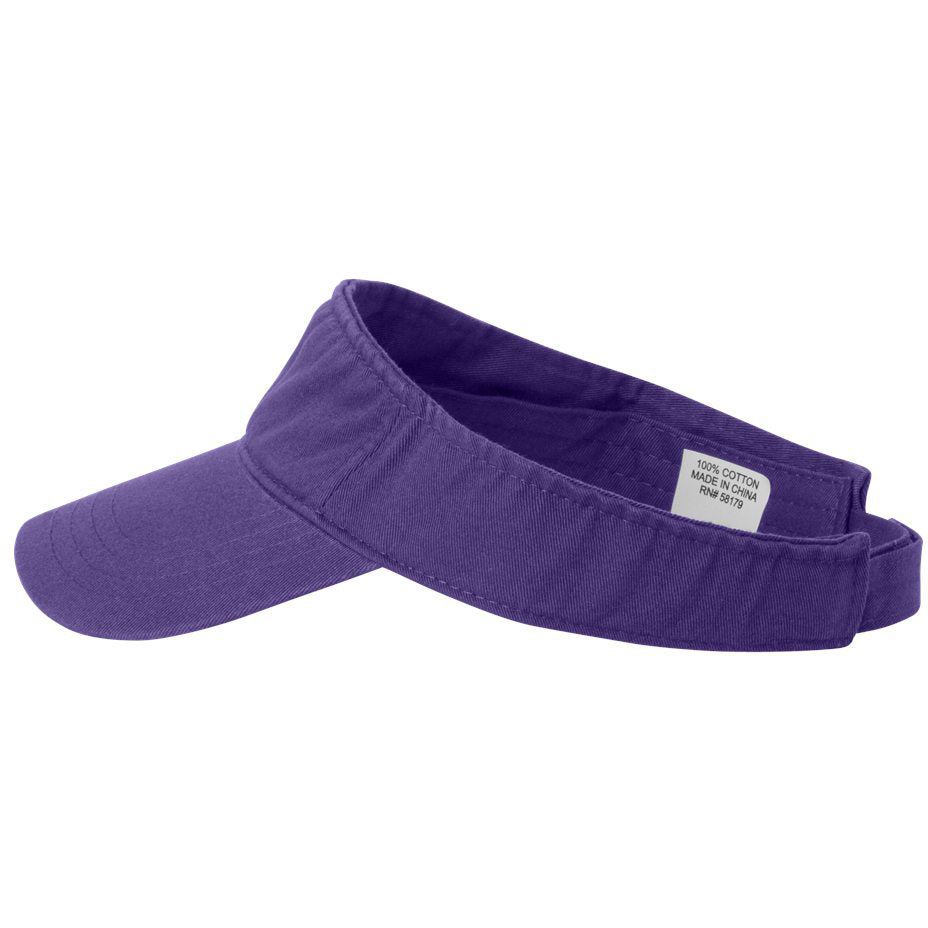 Black Visors - Valucap - Bio-Washed Cotton Fabric