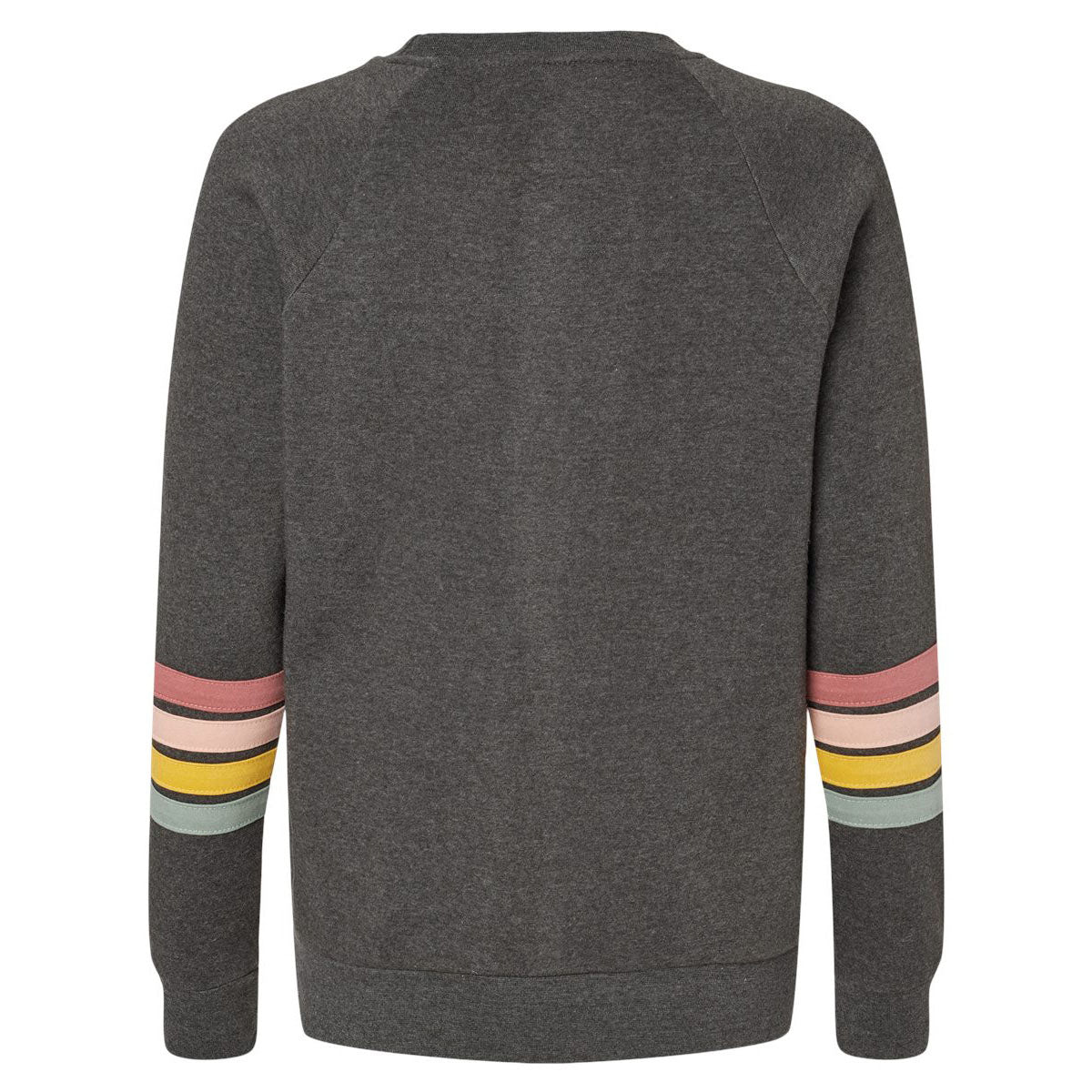 Charcoal Sweatshirt - MV Sport - Striped Sleeves Crewneck