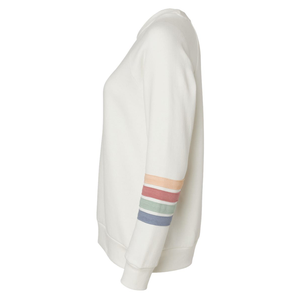 Charcoal Sweatshirt - MV Sport - Striped Sleeves Crewneck