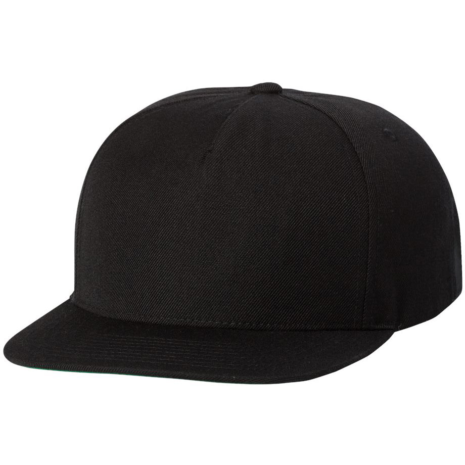 Black Flat Brim Hat - YP Classics - Snapback Style