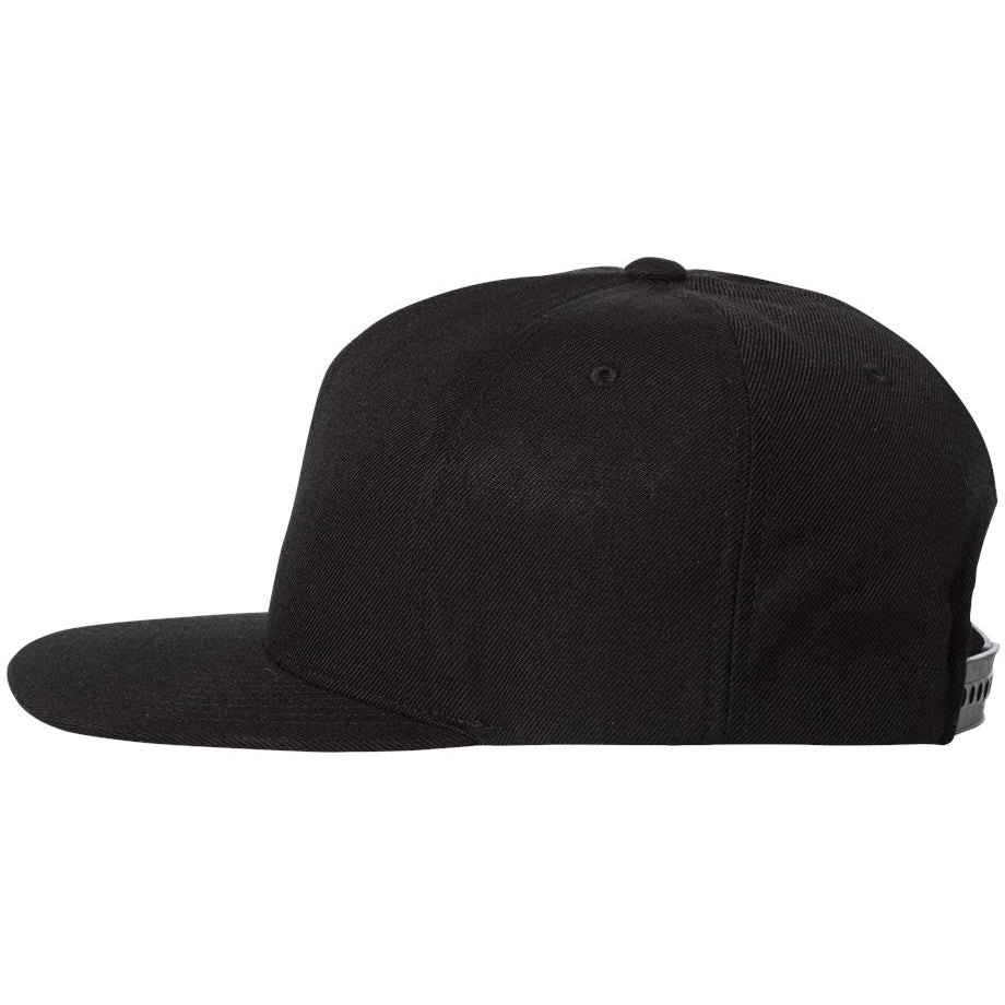 Black Flat Brim Hat - YP Classics - Snapback Style