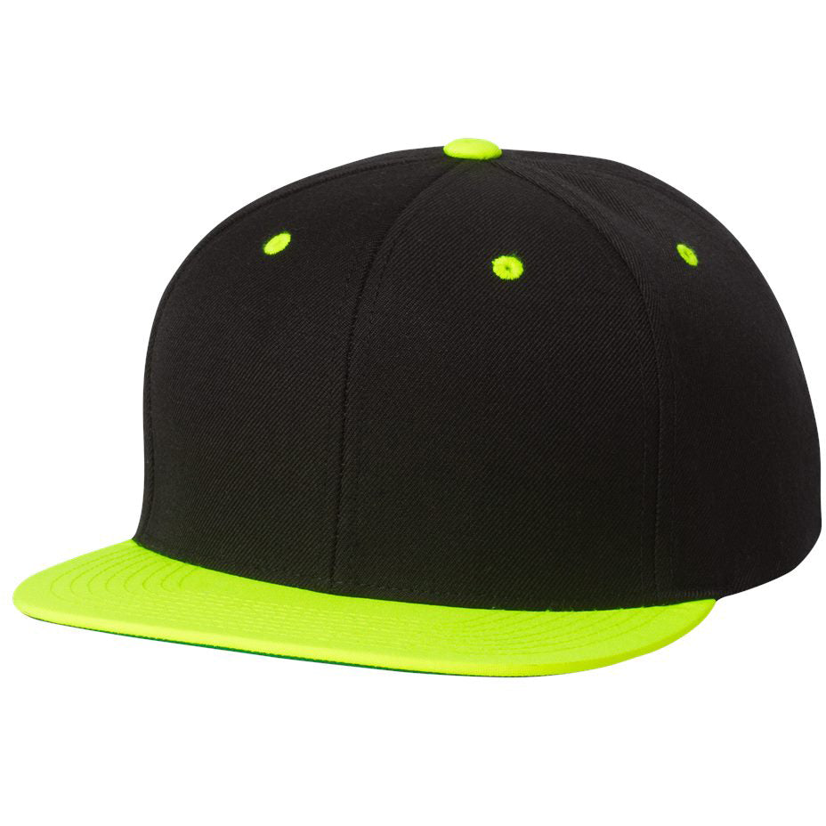 Black/Red Flat Brim Hat - YP Classics - Wool Blend