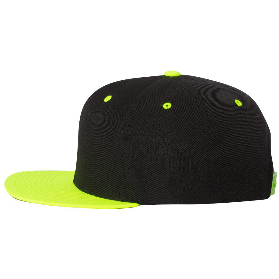 Black/Red Flat Brim Hat - YP Classics - Wool Blend