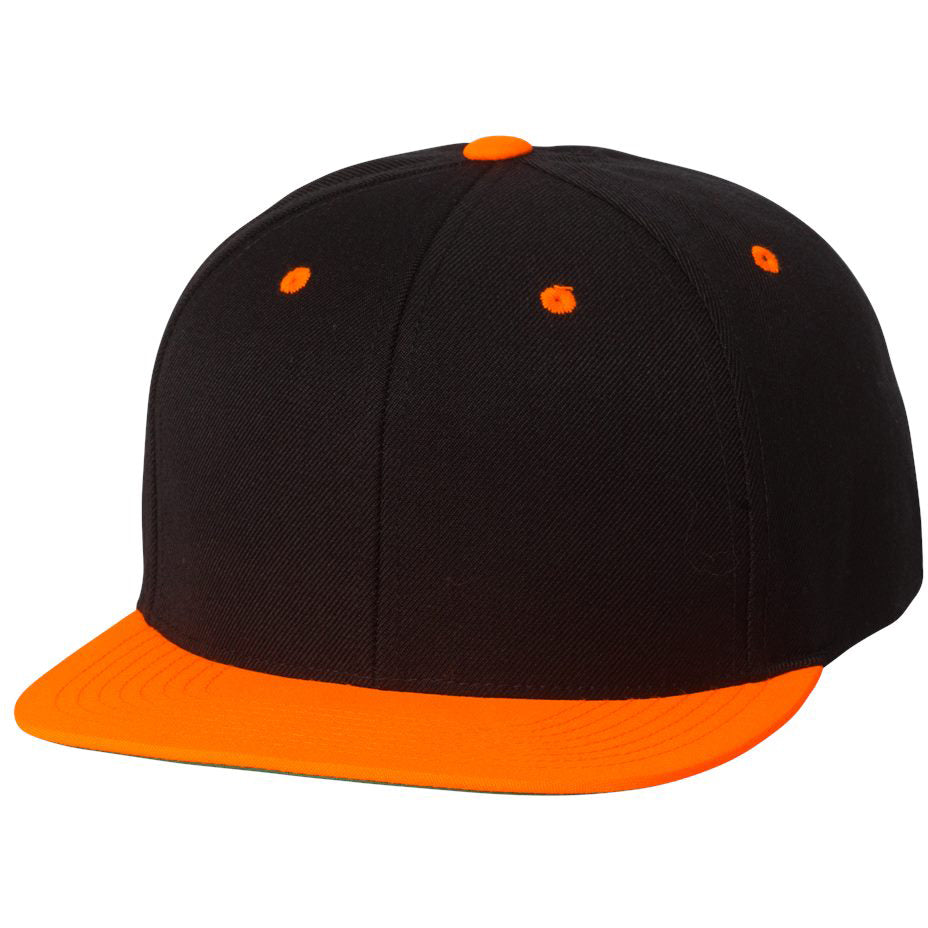 Black/Red Flat Brim Hat - YP Classics - Wool Blend