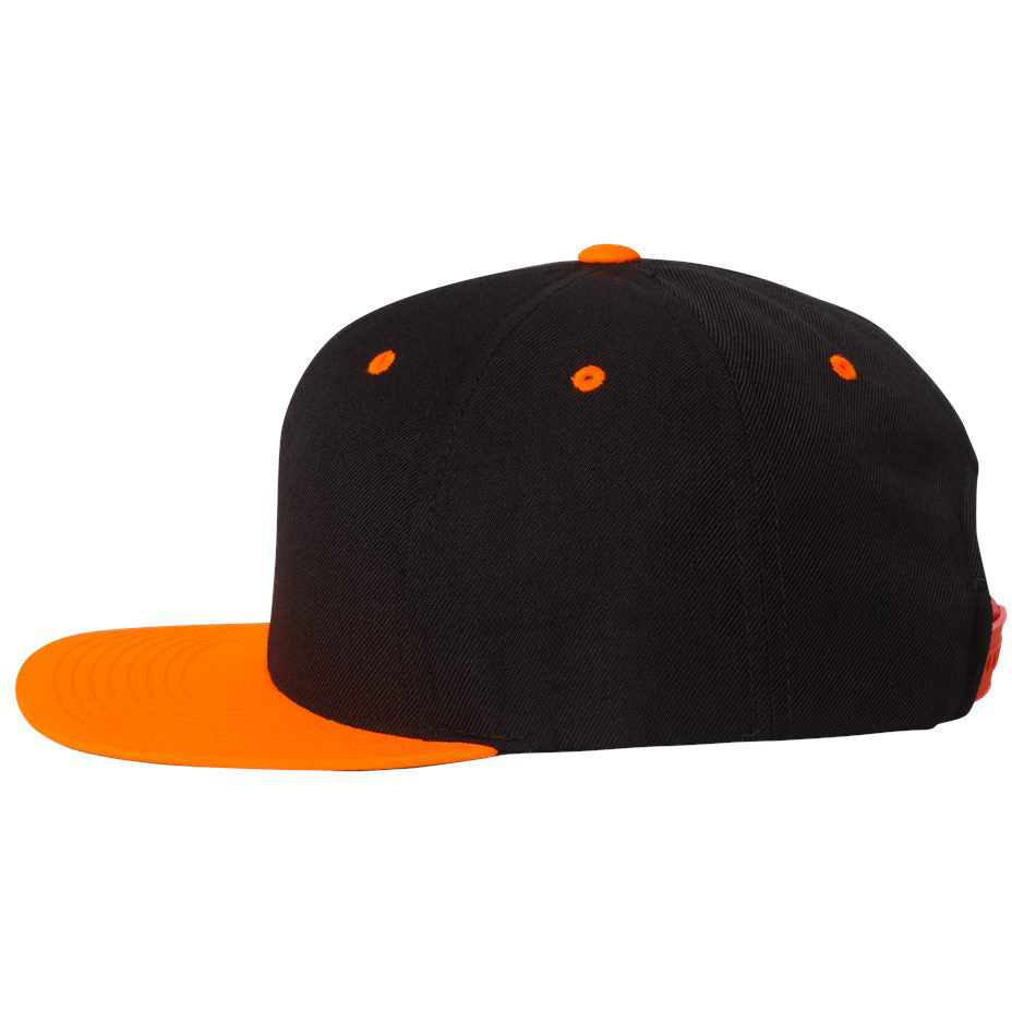 Black/Red Flat Brim Hat - YP Classics - Wool Blend