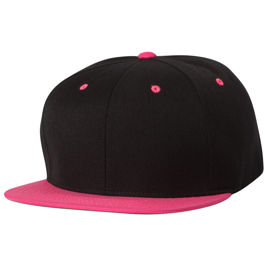 Black/Red Flat Brim Hat - YP Classics - Wool Blend