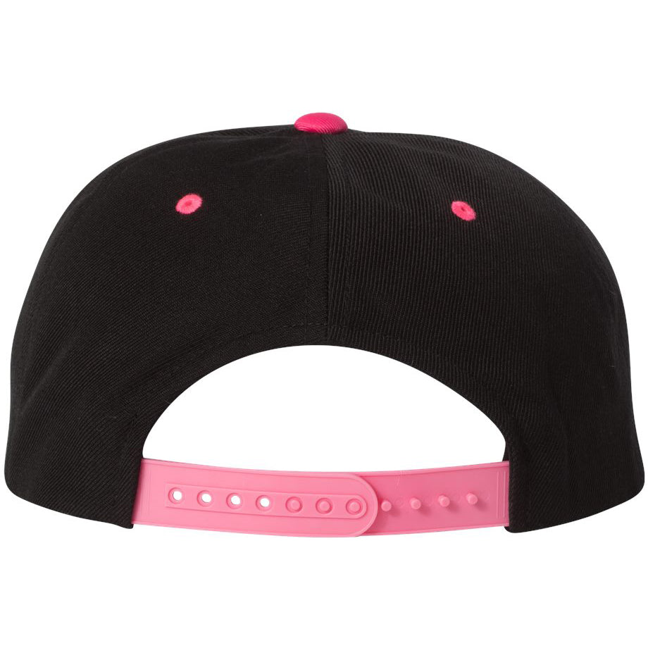 Black/Red Flat Brim Hat - YP Classics - Wool Blend