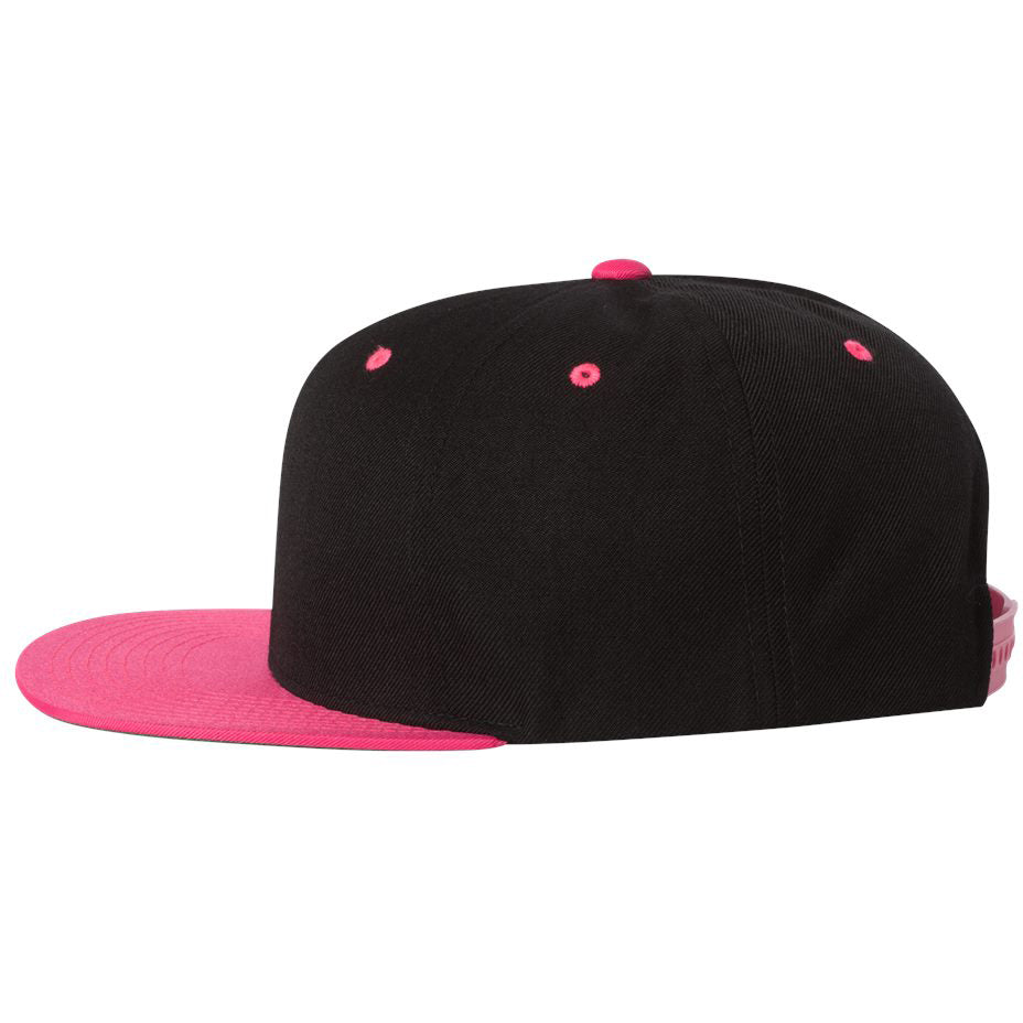 Black/Red Flat Brim Hat - YP Classics - Wool Blend