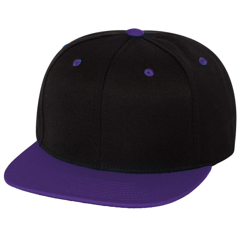 Black/Red Flat Brim Hat - YP Classics - Wool Blend