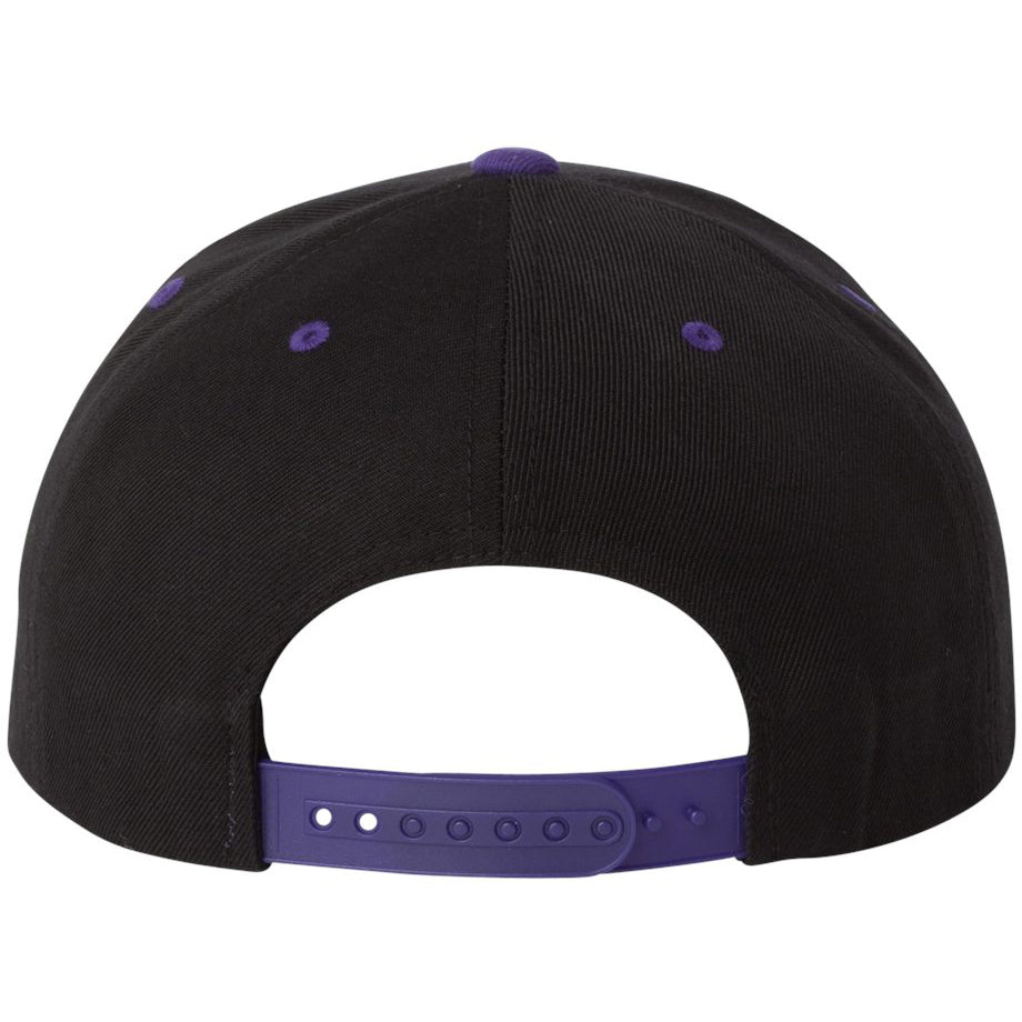 Black/Red Flat Brim Hat - YP Classics - Wool Blend
