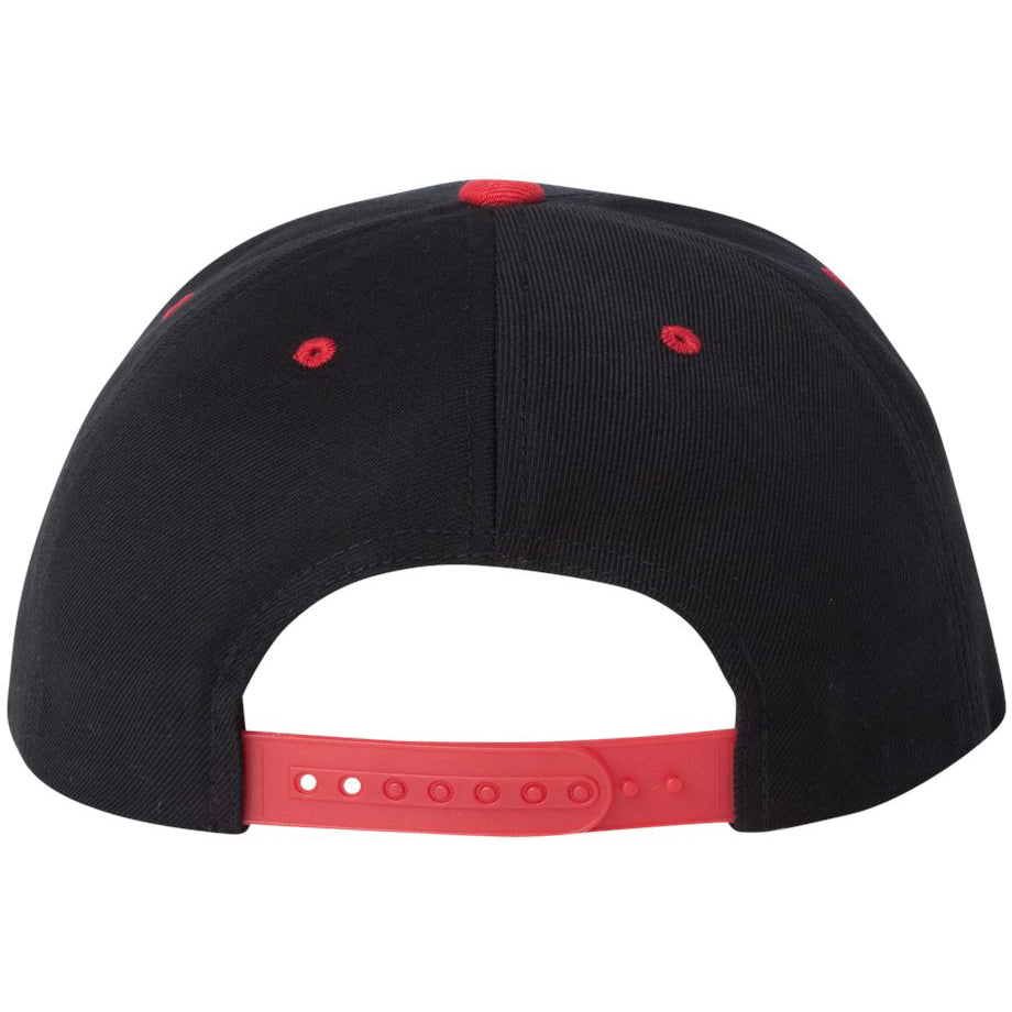 Black/Red Flat Brim Hat - YP Classics - Wool Blend