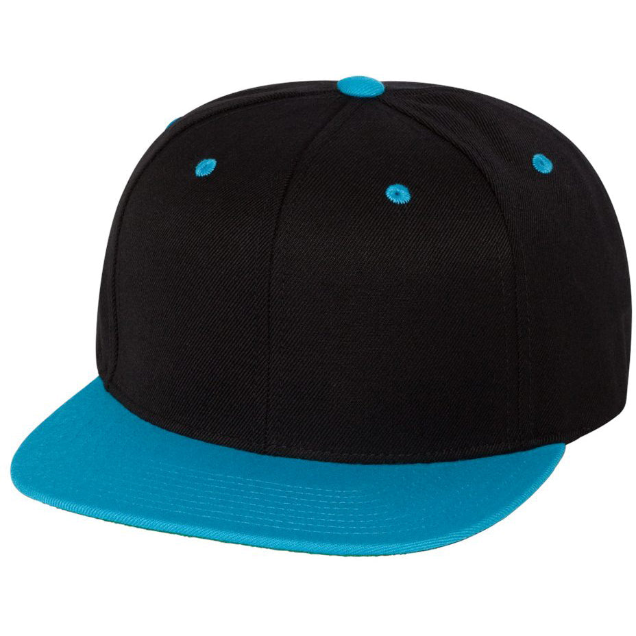 Black/Red Flat Brim Hat - YP Classics - Wool Blend