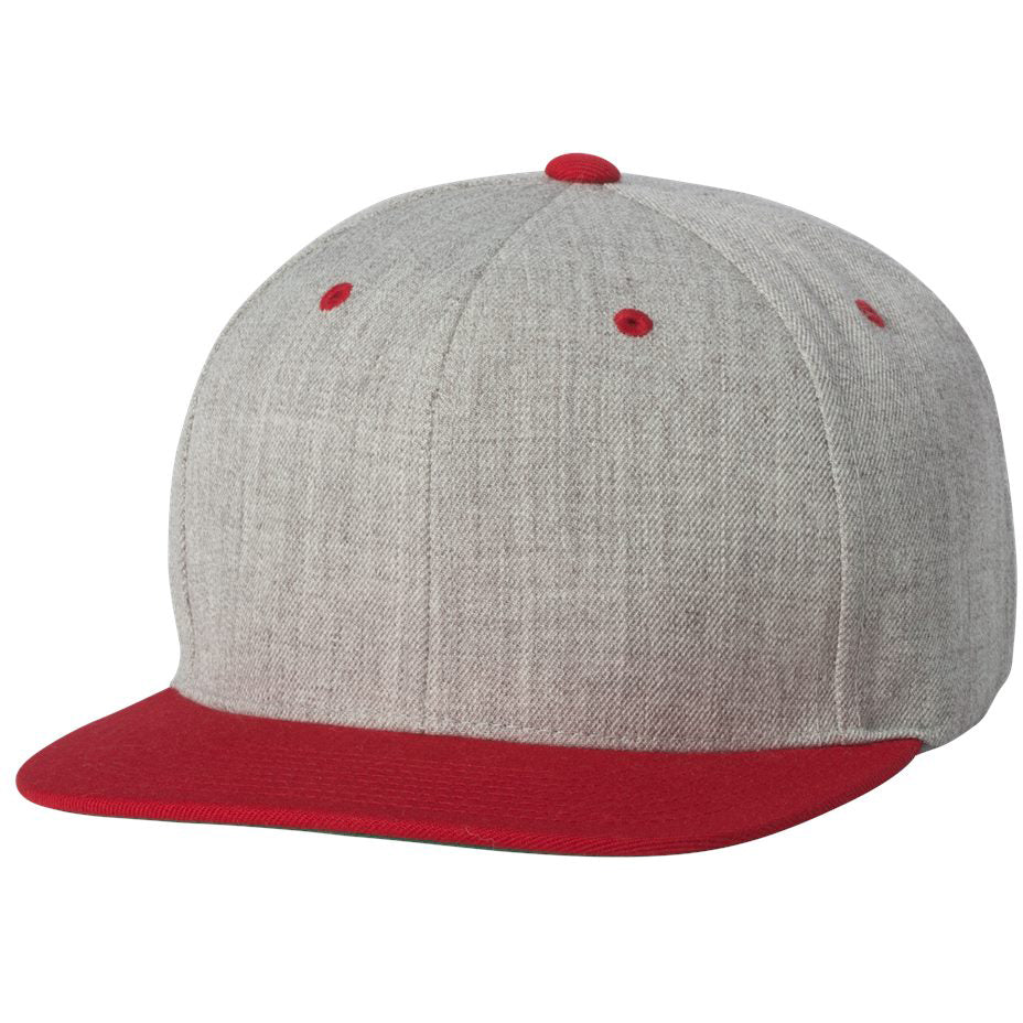 Black/Red Flat Brim Hat - YP Classics - Wool Blend