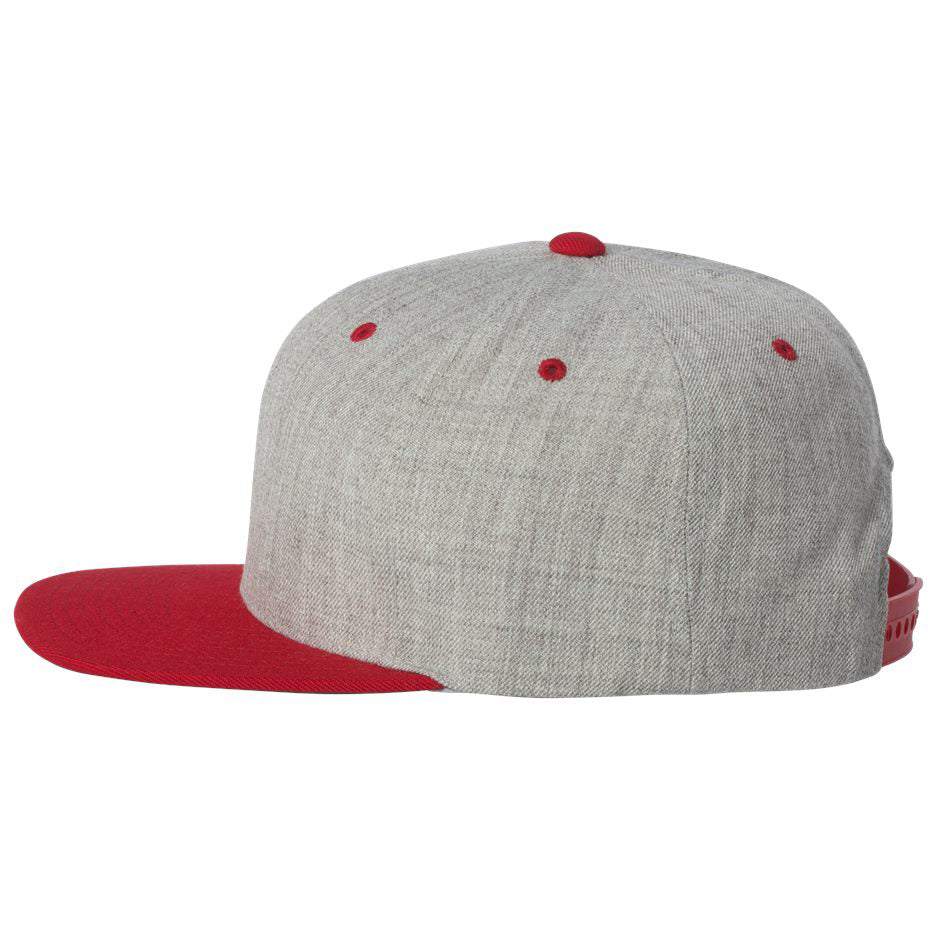 Black/Red Flat Brim Hat - YP Classics - Wool Blend